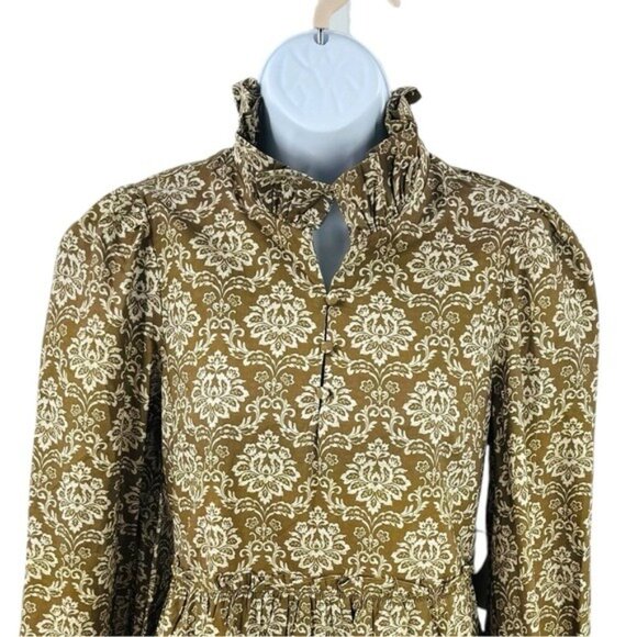 Hyacinth House | NEW Moss Printed Russell Mini Dress in Olive Size XS - Picture 4 of 10